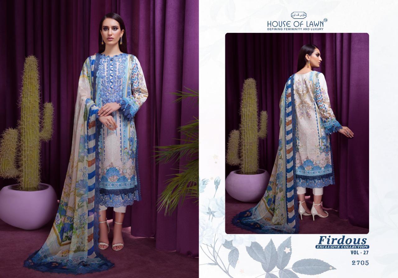 House Of Lawn Firdous 27 Festive Wear Lawn Pakistani Suits Collection